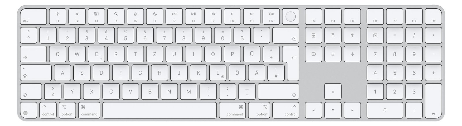 Apple Magic Keyboard with Touch ID and Numeric Keypad - weiße Tasten - TL: Deutsch, QWERTZ