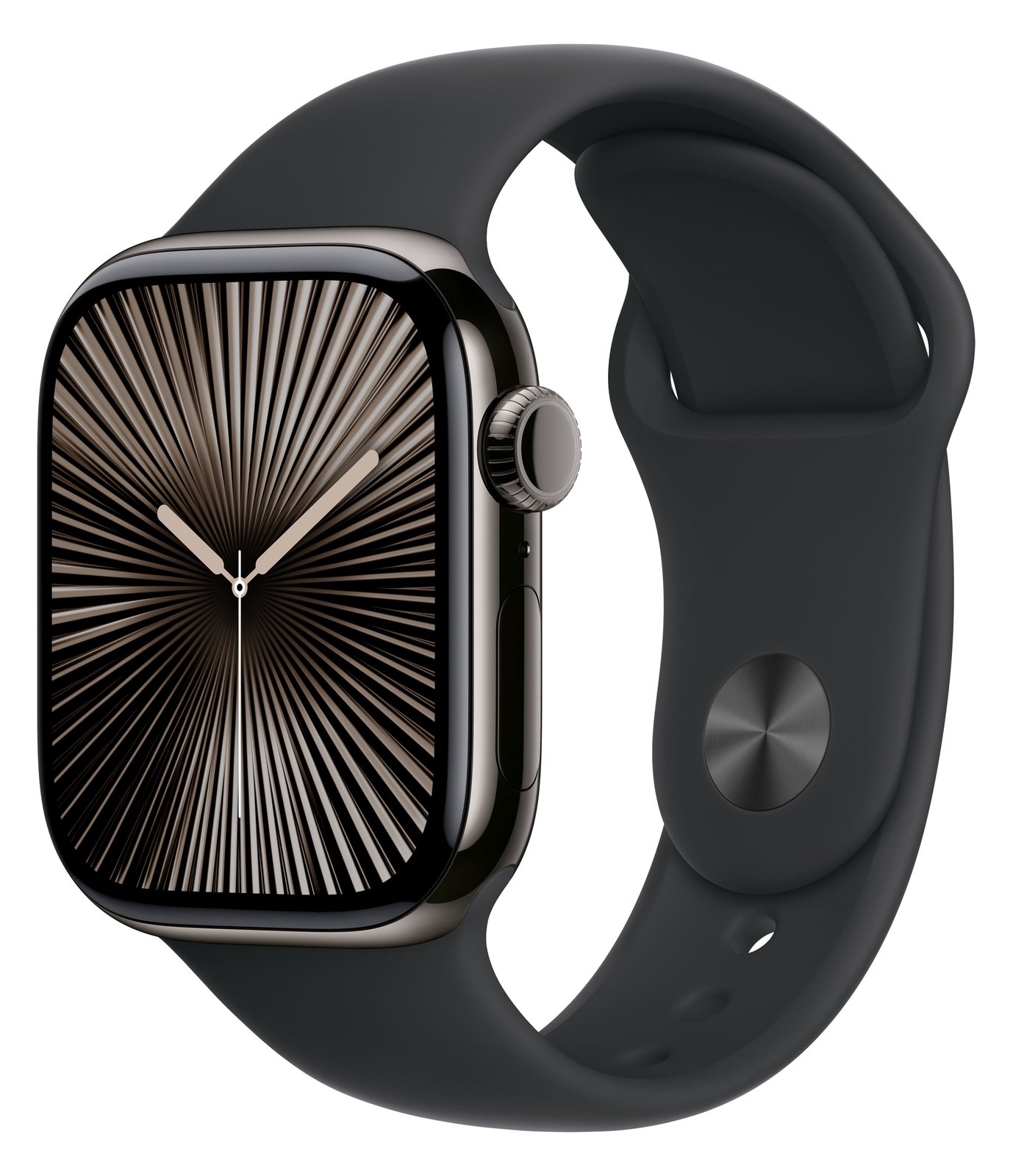 Apple Watch Series 10 (GPS + Cellular) - 42 mm - Schiefertitan - mit Sportband - schwarz - Bandgröße: M/L