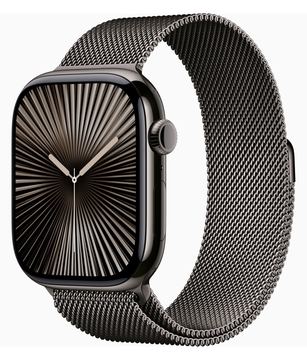 Apple Watch Series 10 (GPS + Cellular) - 46 mm - Schiefertitan - mit Milanaise Armband - Schiefer - Bandgröße: M/L von LumaTech