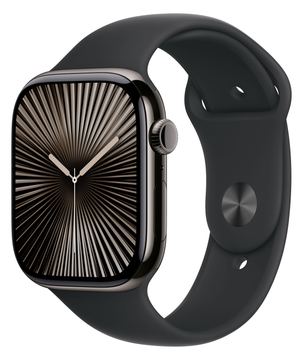 Apple Watch Series 10 (GPS + Cellular) - 46 mm - Schiefertitan - mit Sportband - schwarz - Bandgröße: M/L von LumaTech
