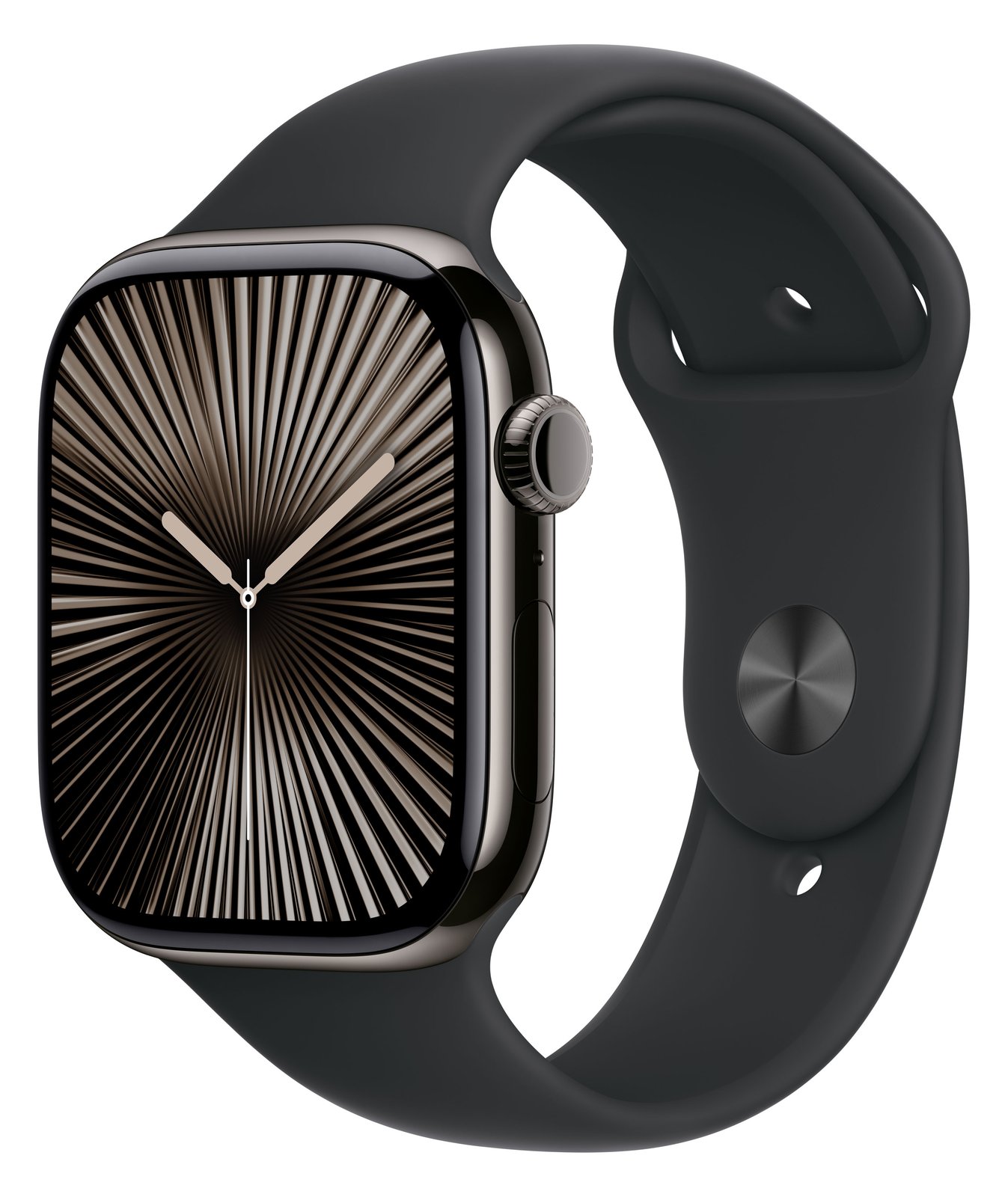 Apple Watch Series 10 (GPS + Cellular) - 46 mm - Schiefertitan - mit Sportband - schwarz - Bandgröße: M/L