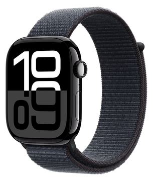 Apple Watch Series 10 (GPS) - 46 mm - Jet Black Aluminium - mit Sportschleife - Tinte - Handgelenkgröße: 130-200 mm von LumaTech