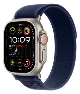 Apple Watch Ultra 2 - 49 mm - natürliches Titan - mit Trail Loop - Nylongewebe - Blau - Bandgröße: M/L von LumaTech