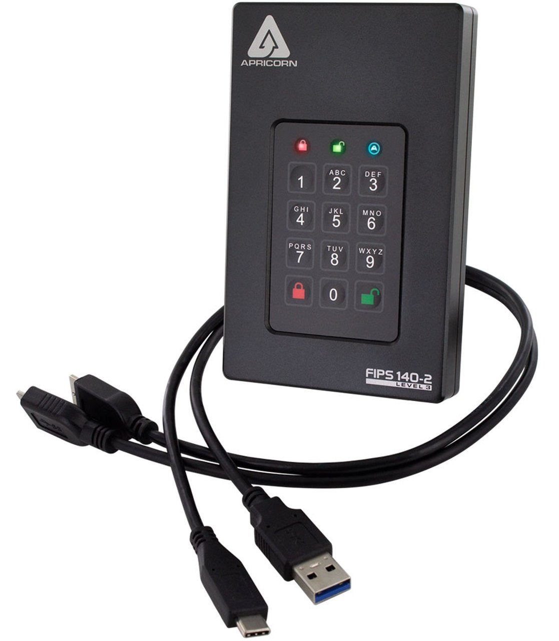 Apricorn Aegis Fortress L3 - Festplatte - verschlüsselt - 2 TB - extern (tragbar)