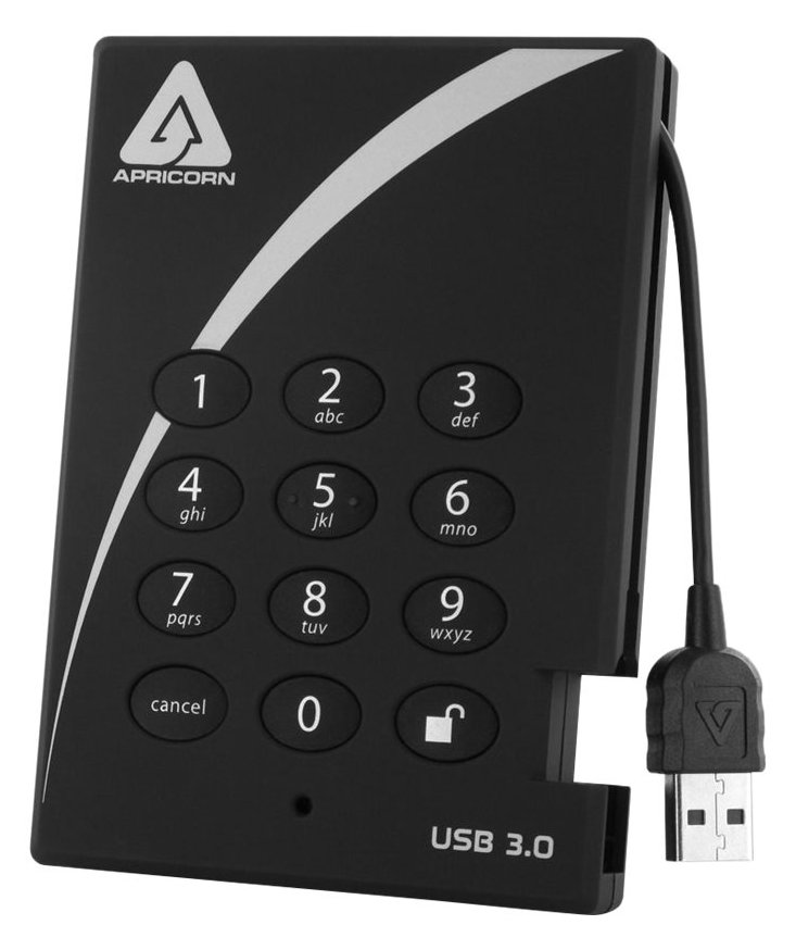 Apricorn Aegis Padlock 3.0 A25-3PL256-2000 - Festplatte - verschlüsselt - 2 TB - extern (tragbar)