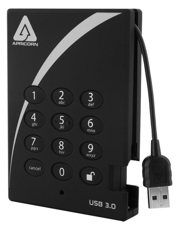 Apricorn Aegis Padlock 3.0 A25-3PL256-500 - Festplatte - verschlüsselt - 500 GB - extern (tragbar)