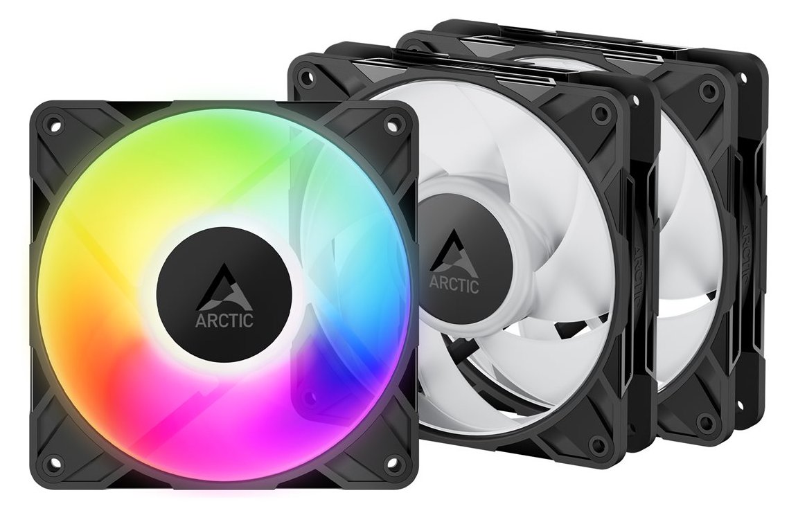 Arctic P12 Pro A-RGB - Gehäuselüfter - 120 mm - Schwarz (Packung mit 3)