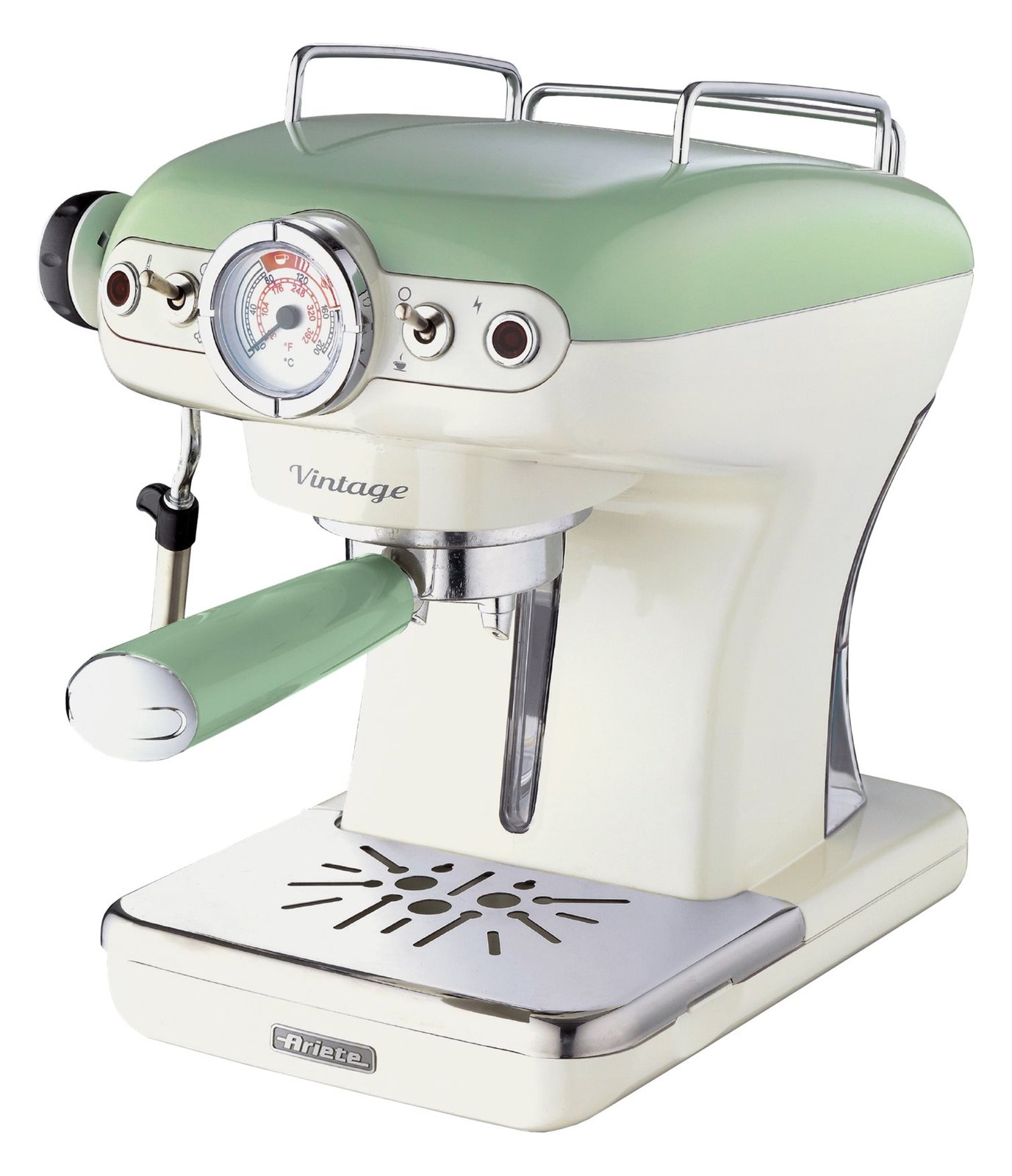 Ariete 1389 Vintage - Kaffeemaschine mit Milchaufschäumer - Grün