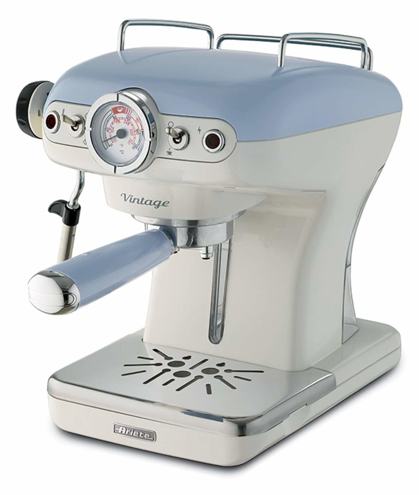 Ariete 1389 Vintage - Kaffeemaschine mit Milchaufschäumer - Hellblau