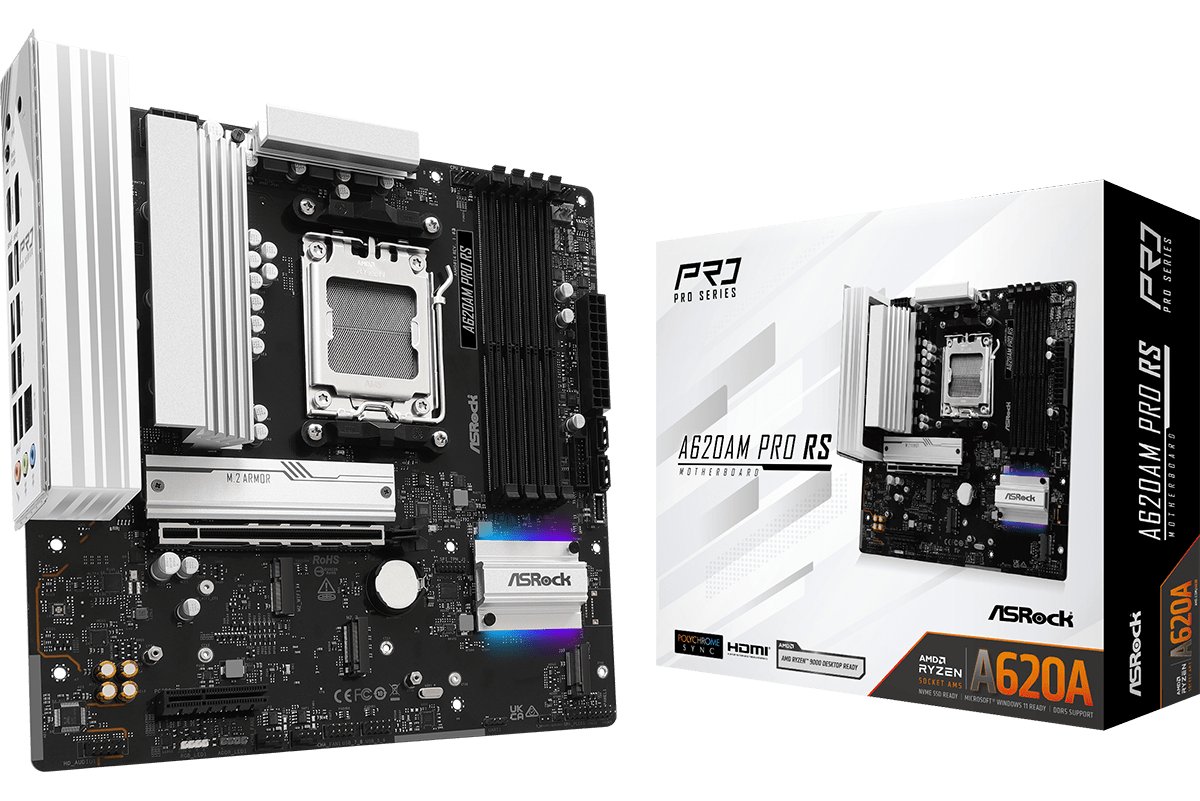 ASRock A620AM PRO RS - Motherboard - micro ATX - Socket AM5 - AMD A620A Chipsatz - 2.5 Gigabit LAN