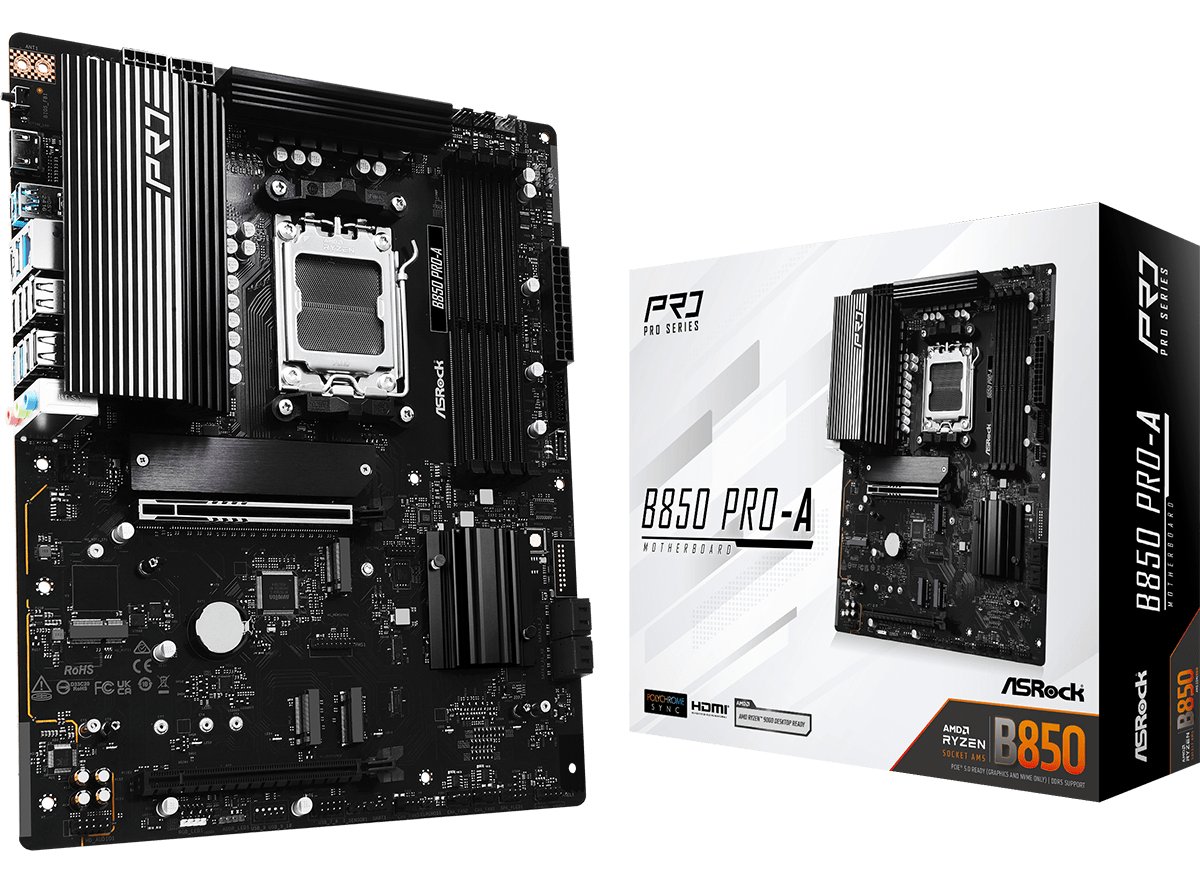 ASRock B850 Pro-A - Motherboard - ATX - Socket AM5 - AMD B850 Chipsatz - Onboard-Grafik (CPU erforderlich)