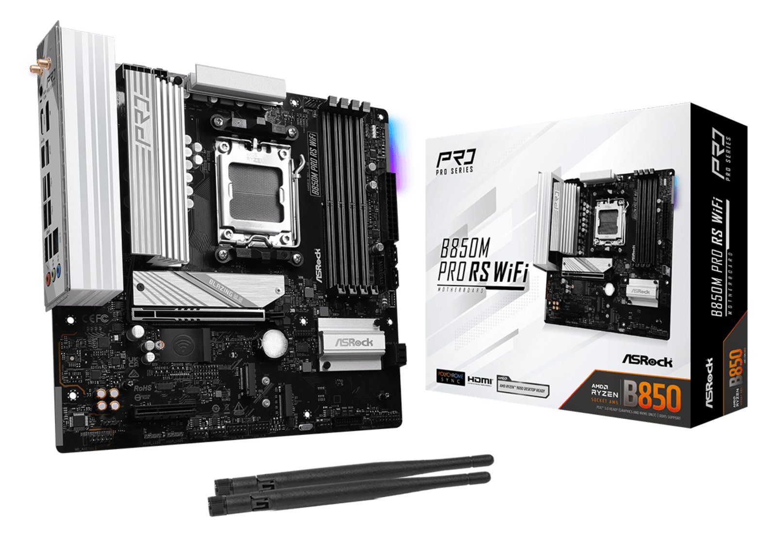 ASRock B850M Pro RS WiFi - Motherboard - micro ATX - Socket AM5 - AMD B850 Chipsatz - Onboard-Grafik (CPU erforderlich)