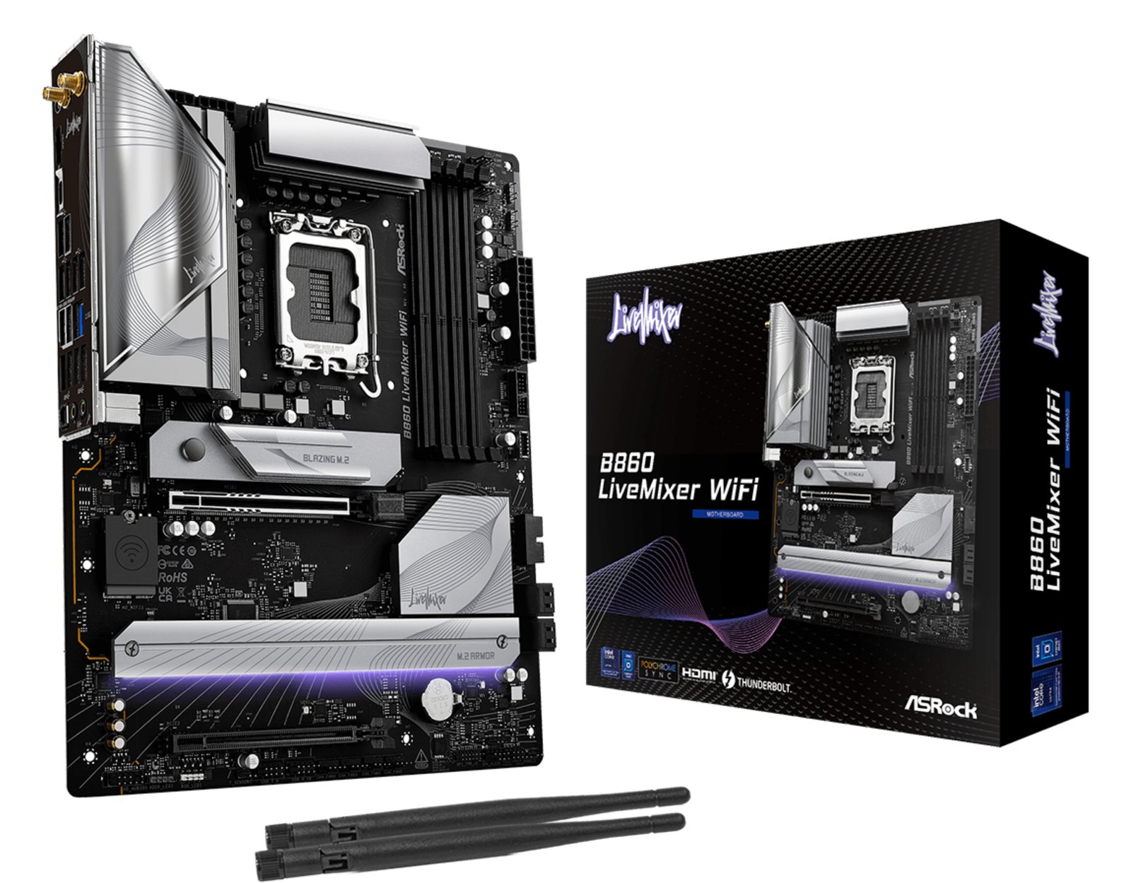 ASRock B860 LIVEMIXER WIFI - Motherboard - ATX - LGA1851-Sockel - B860 Chipsatz - Onboard-Grafik (CPU erforderlich)