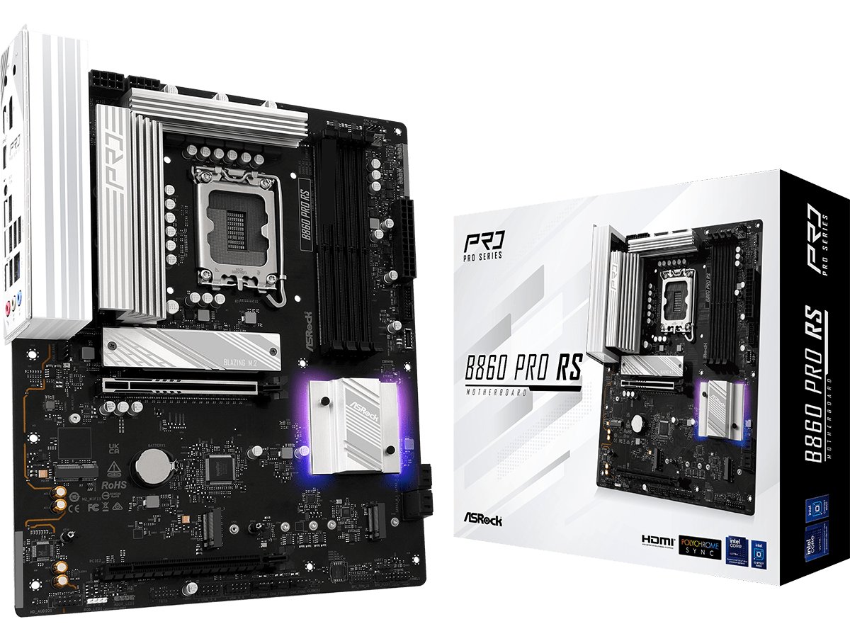 ASRock B860 PRO RS - Motherboard - ATX - LGA1851-Sockel - B860 Chipsatz - Bluetooth - Onboard-Grafik (CPU erforderlich)