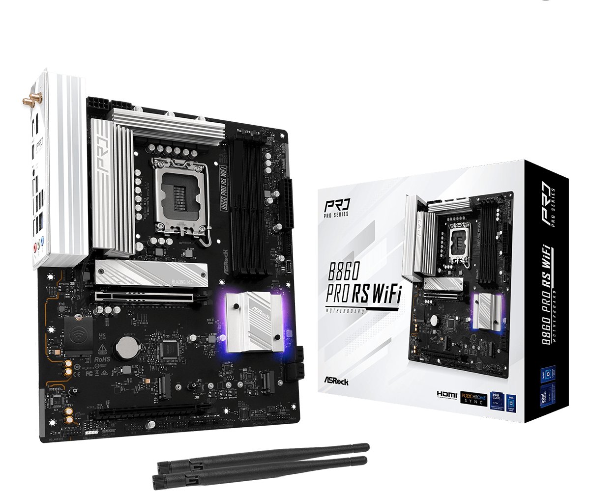 ASRock B860 Pro RS WiFi - Motherboard - ATX - LGA1851-Sockel - B860 Chipsatz - Onboard-Grafik (CPU erforderlich)