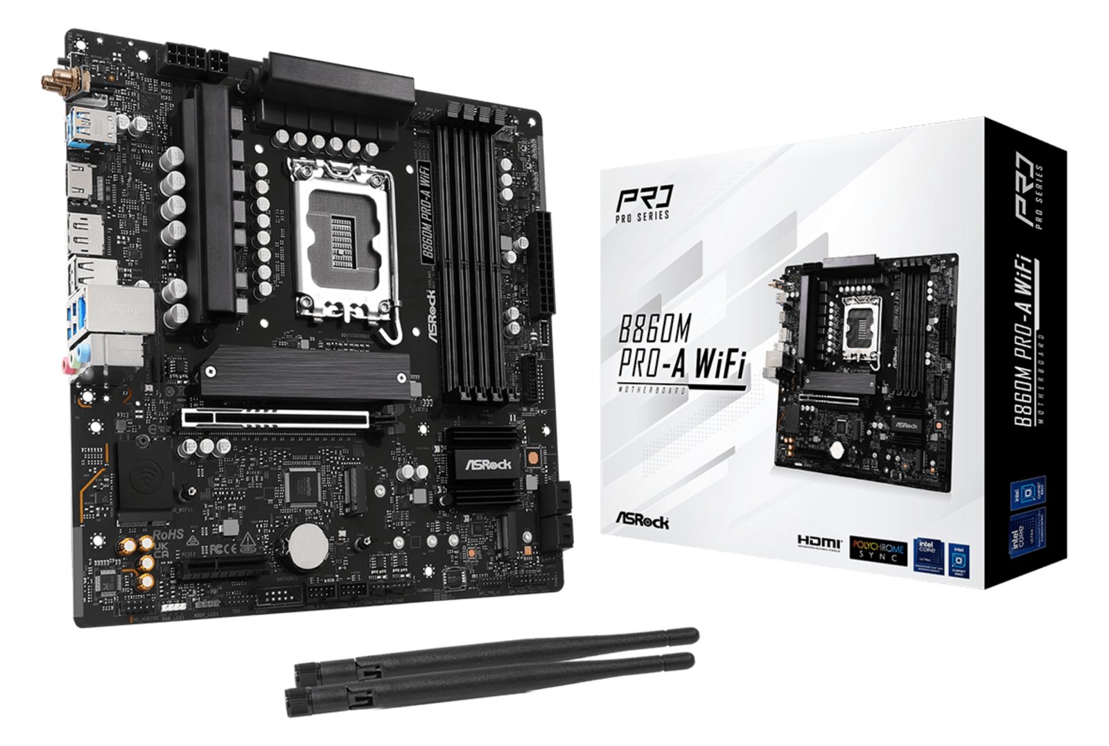 ASRock B860M Pro-A WiFi 1851 mATX HDMI/DP DDR5 - Micro/Mini/Flex-ATX - DDR5
