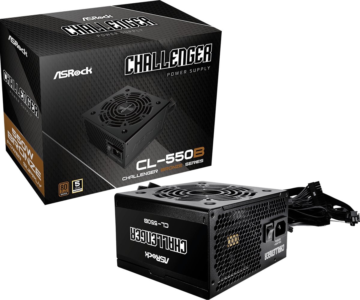 ASRock Challenger Series CL-550B ATX 80+ Bronze BK retail - PC-/Server Netzteil - ATX