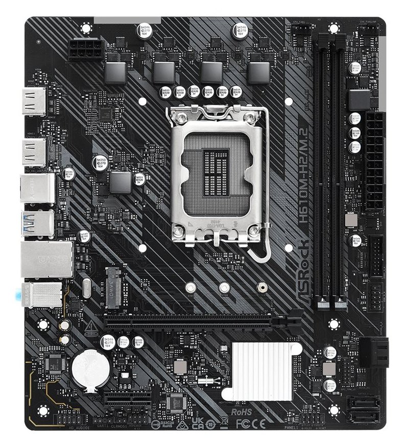 ASRock H610M-H2/M.2 - Motherboard - micro ATX - LGA1700-Sockel - H610 Chipsatz - USB 3.2 Gen 1 - Gigabit LAN
