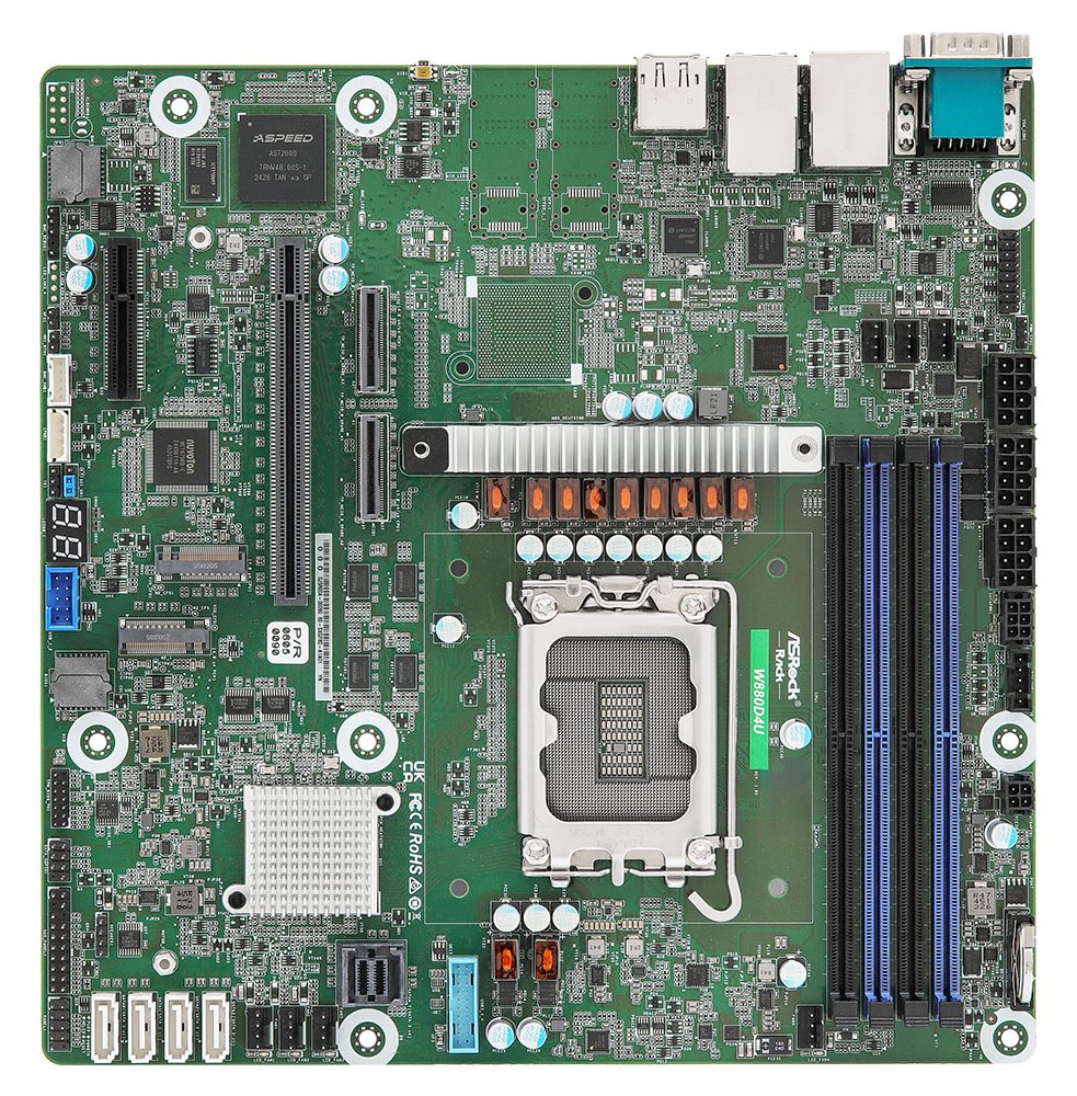 ASRock Mainboard W880D4U Micro-ATX Sockel LGA 1851 Single - - Intel - Mainboard - Intel Sockel 1851 (Core Ultra 100&200)