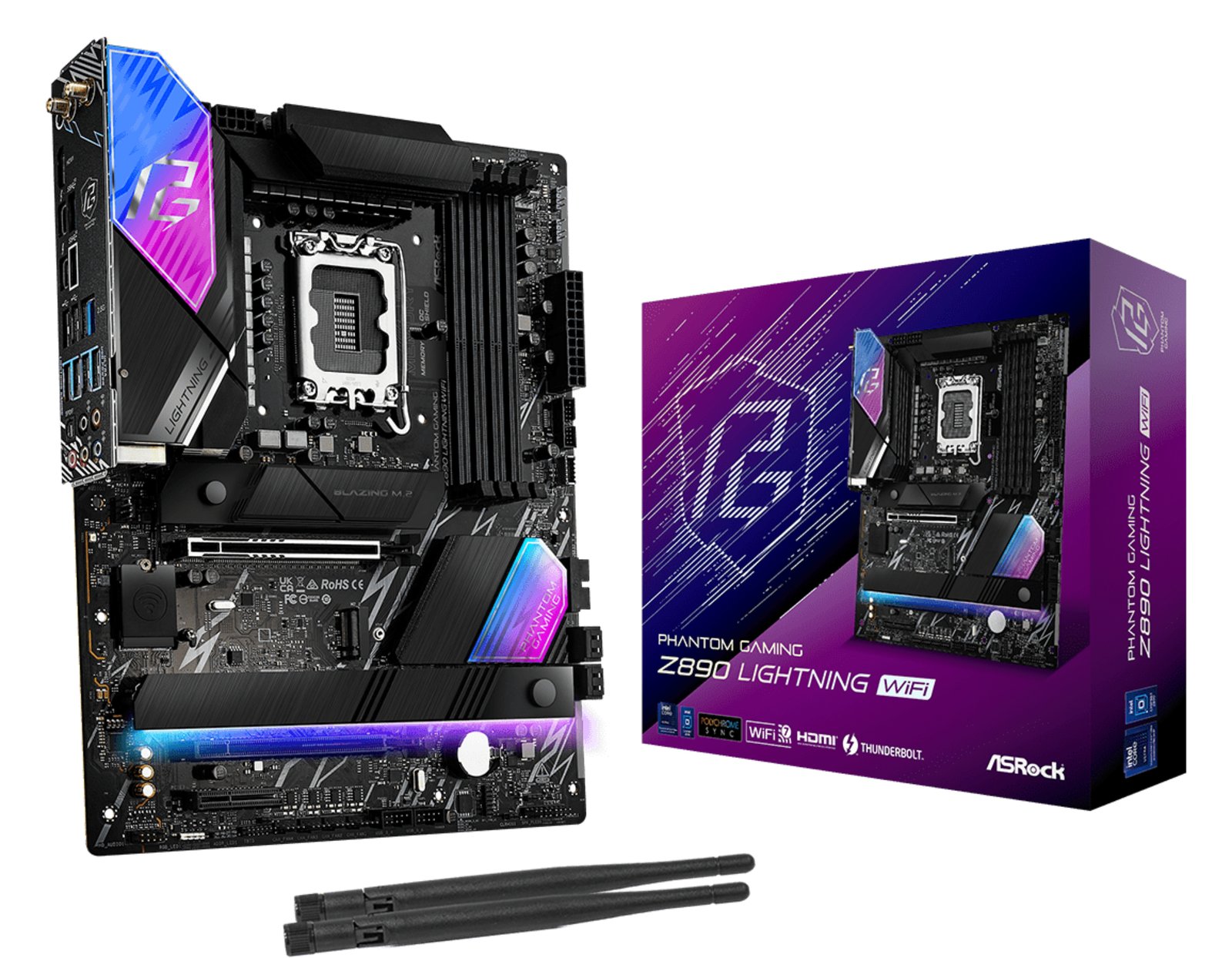 ASRock Phantom Gaming Z890 LIGHTNING WIFI - Motherboard - ATX - LGA1851-Sockel - Z890 Chipsatz - USB4, USB-C 3.2 Gen 2x2