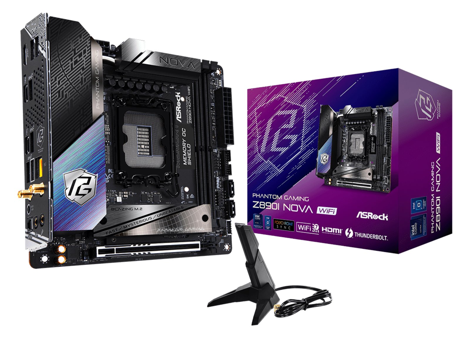 ASRock Phantom Gaming Z890I NOVA WIFI - Motherboard - Mini-ITX - LGA1851-Sockel - Z890 Chipsatz - USB4, USB 3.2 Gen 2