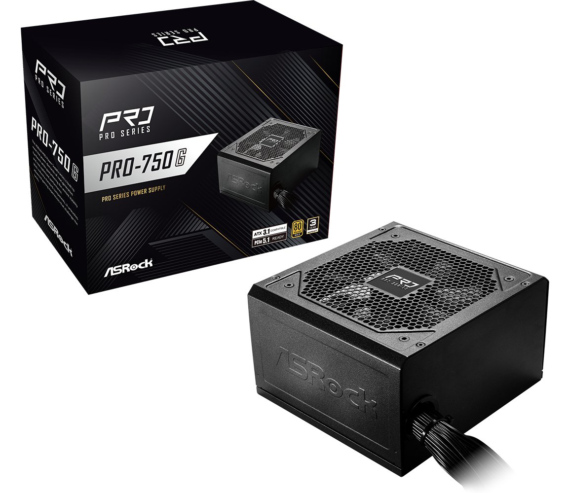ASRock Pro Series Pro-750G ATX 80+ Gold black - Netzteil - ATX