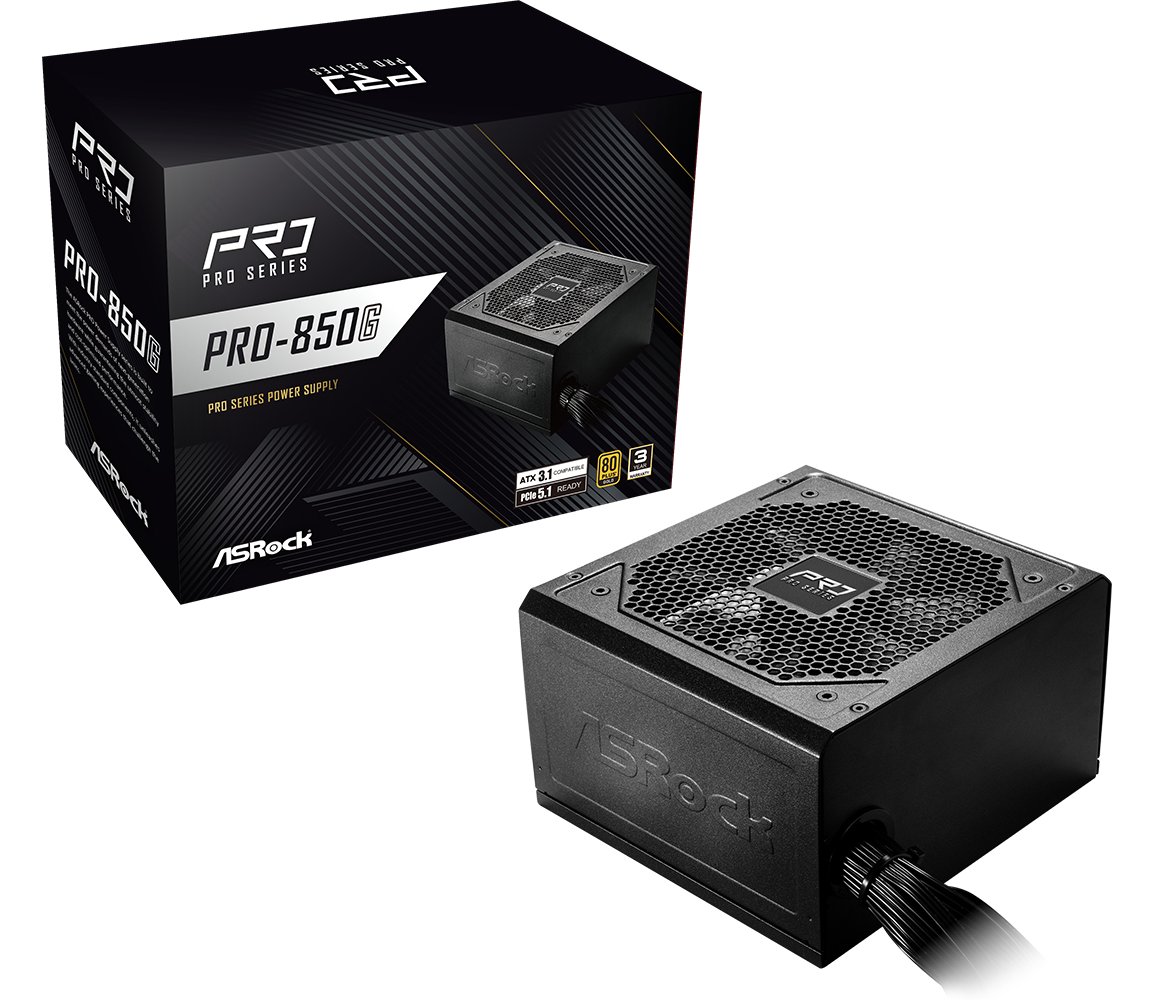 ASRock Pro Series Pro-850G ATX 80+ Gold black - Netzteil - ATX