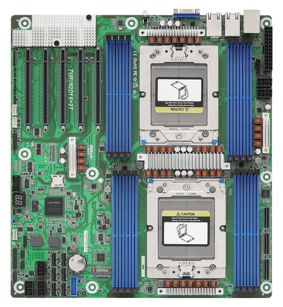 ASRock Rack TURIN2D16-2T - Motherboard - SSI EEB - LGA6096 Socket - E-ATX - AMD SP5