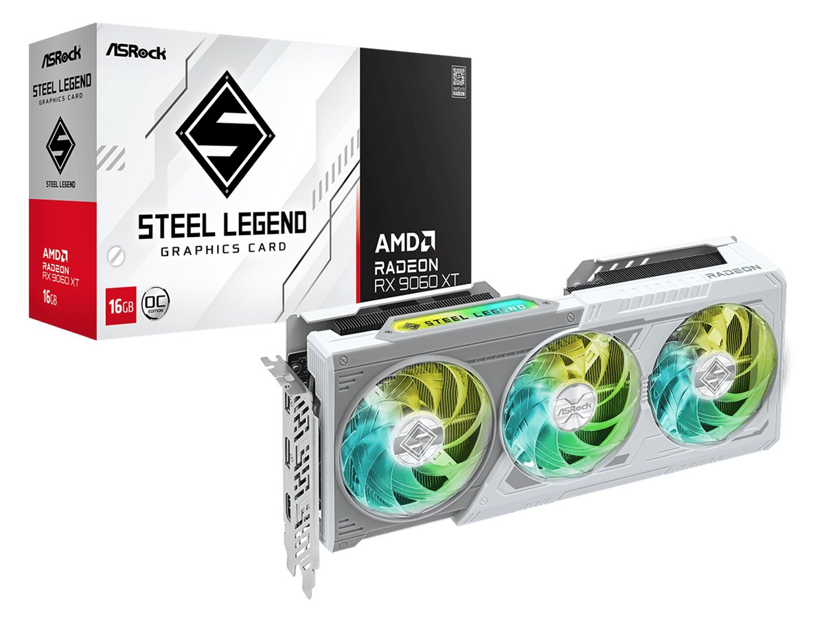 ASRock Radeon RX 9060 XT Steel Legend - Grafikkarte - PCI-Express