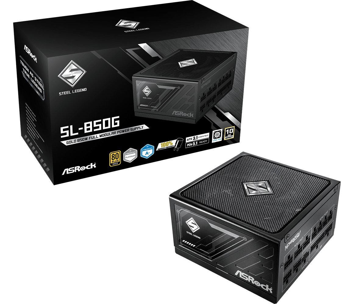 ASRock Steel Legend SL-850G ATX 80+ Gold BK retail - PC-/Server Netzteil - ATX