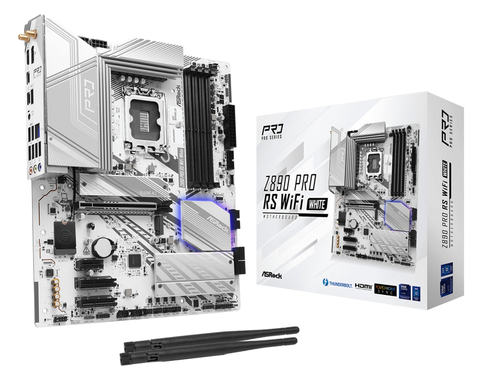 ASRock Z890 Pro RS WiFi White - Motherboard - ATX - LGA1851-Sockel - Z890 Chipsatz - USB4, USB-C 3.2 Gen 2x2