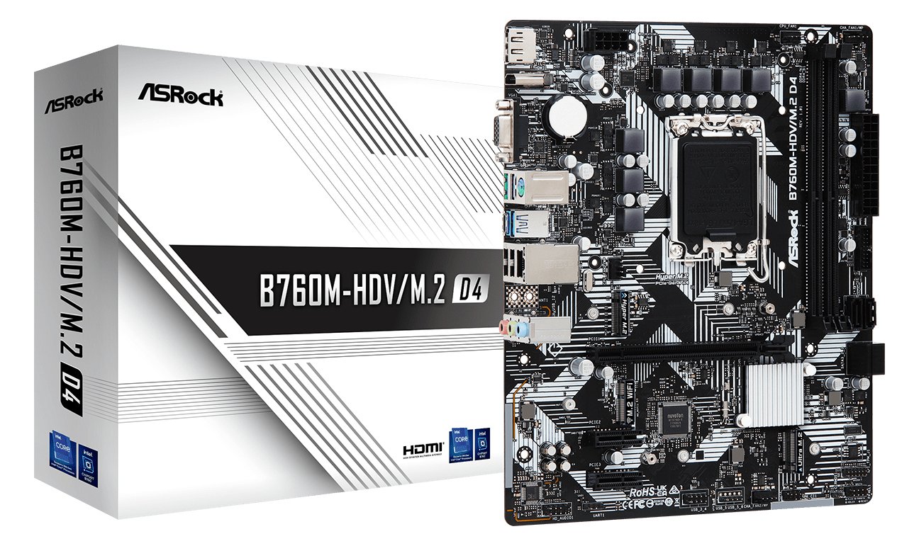 ASRock B760M-HDV/M.2 D4 - Motherboard - micro ATX - LGA1700-Sockel - B760 Chipsatz