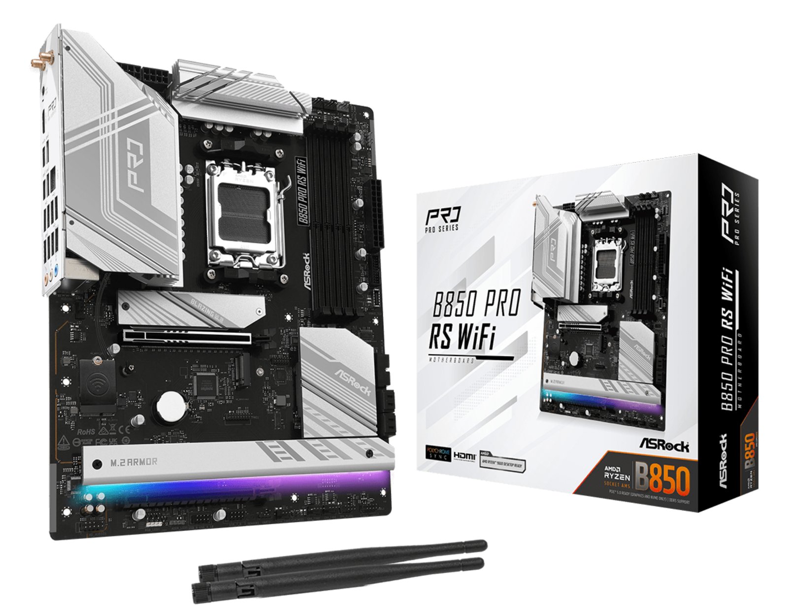 ASRock B850 Pro RS WiFI - Motherboard - ATX - Socket AM5 - AMD B850 Chipsatz