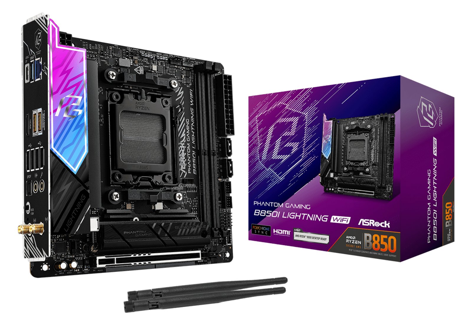 ASRock Phantom Gaming B850I LIGHTNING WIFI - Motherboard - Mini-ITX - Socket AM5 - AMD B850 Chipsatz