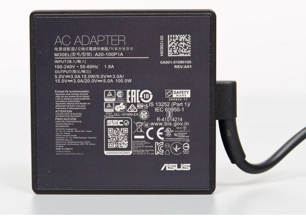 ASUS 0A001-01090100 - Notebook - Indoor - 100 - 240 V - 50 - 60 Hz - 100 W - 5 - 9  - 15  - 20 V