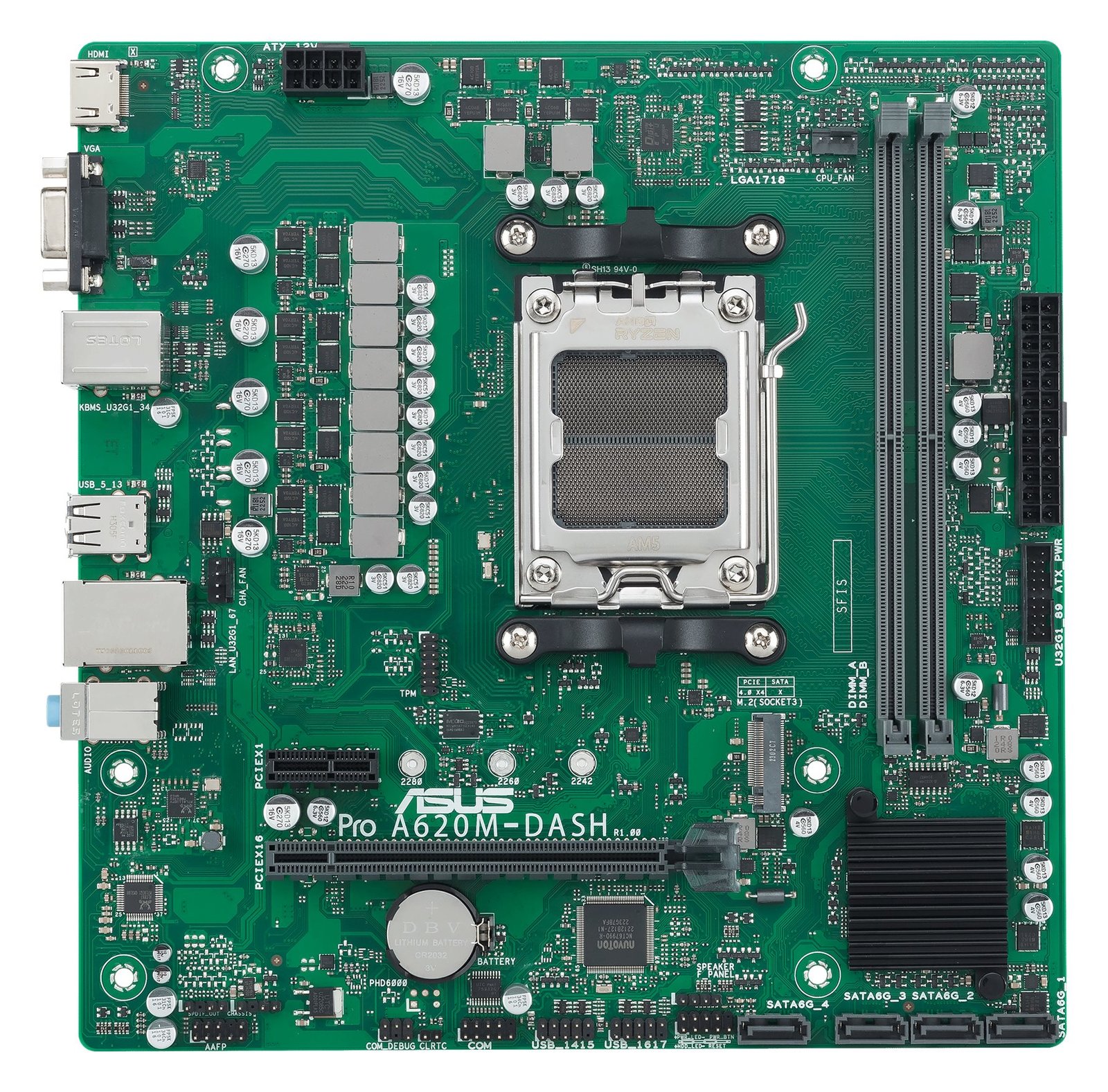 ASUS A620M-DASH-CSM - Motherboard - micro ATX - Socket AM5 - AMD A620 Chipsatz - USB 3.2 Gen 1 - Gigabit LAN