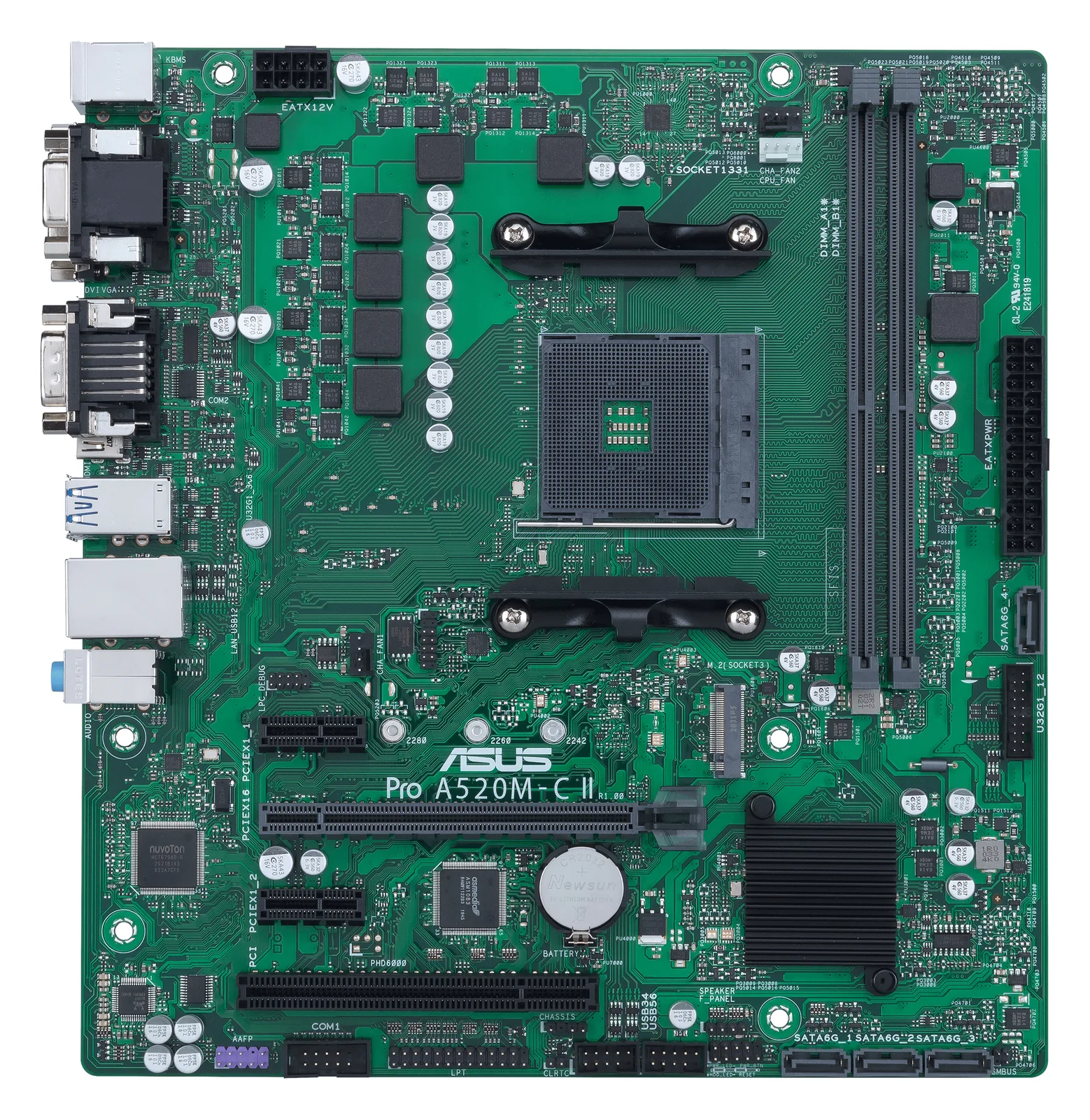 ASUS MB ASUS PRO A520M-C II/CSM (AMD,AM5,DDR4,mATX) - AMD Sockel AM5 (Ryzen Zen4), Ansicht 3