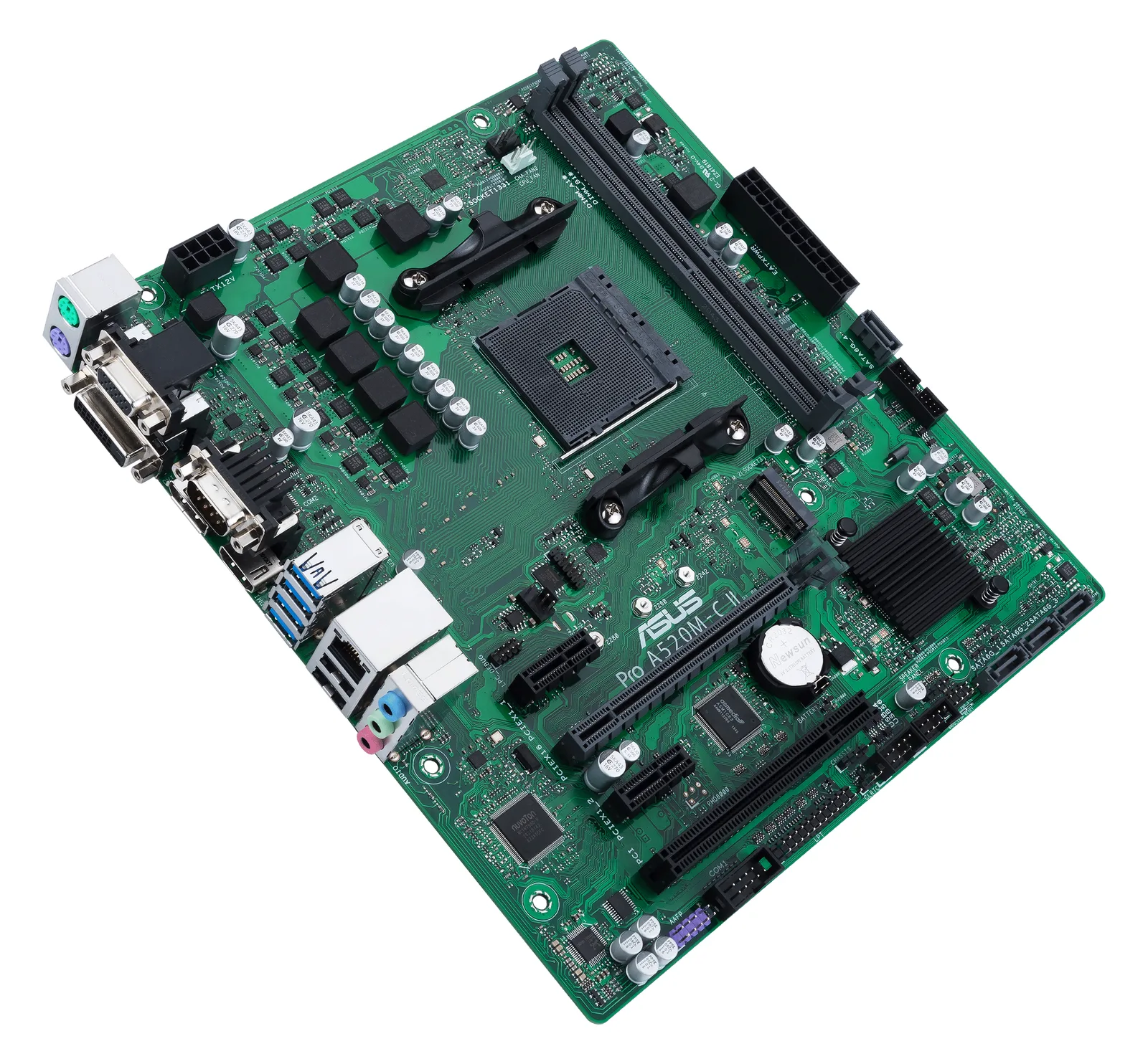 ASUS MB ASUS PRO A520M-C II/CSM (AMD,AM5,DDR4,mATX) - AMD Sockel AM5 (Ryzen Zen4), Ansicht 4