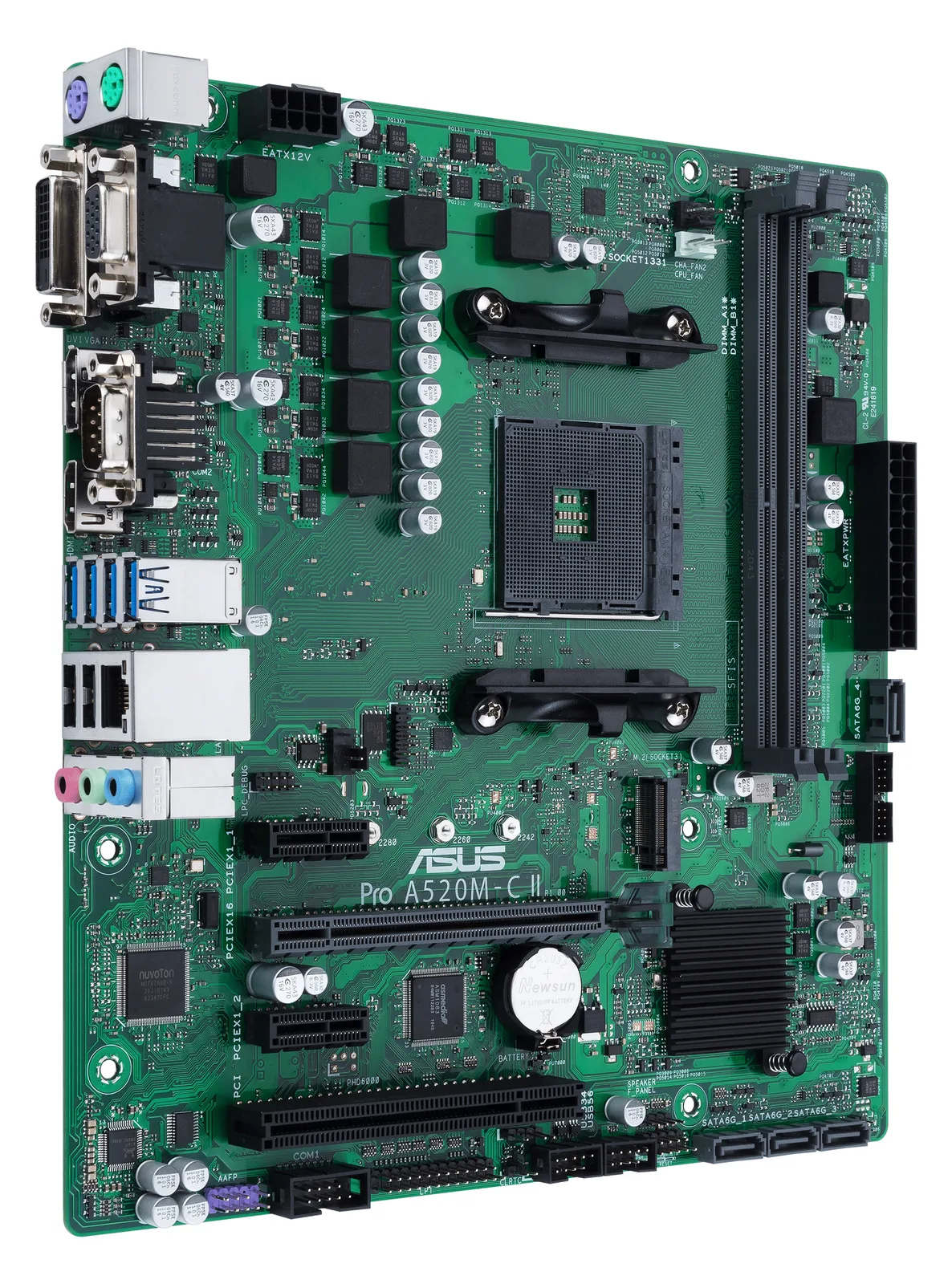 ASUS MB ASUS PRO A520M-C II/CSM (AMD,AM5,DDR4,mATX) - AMD Sockel AM5 (Ryzen Zen4), Ansicht 5