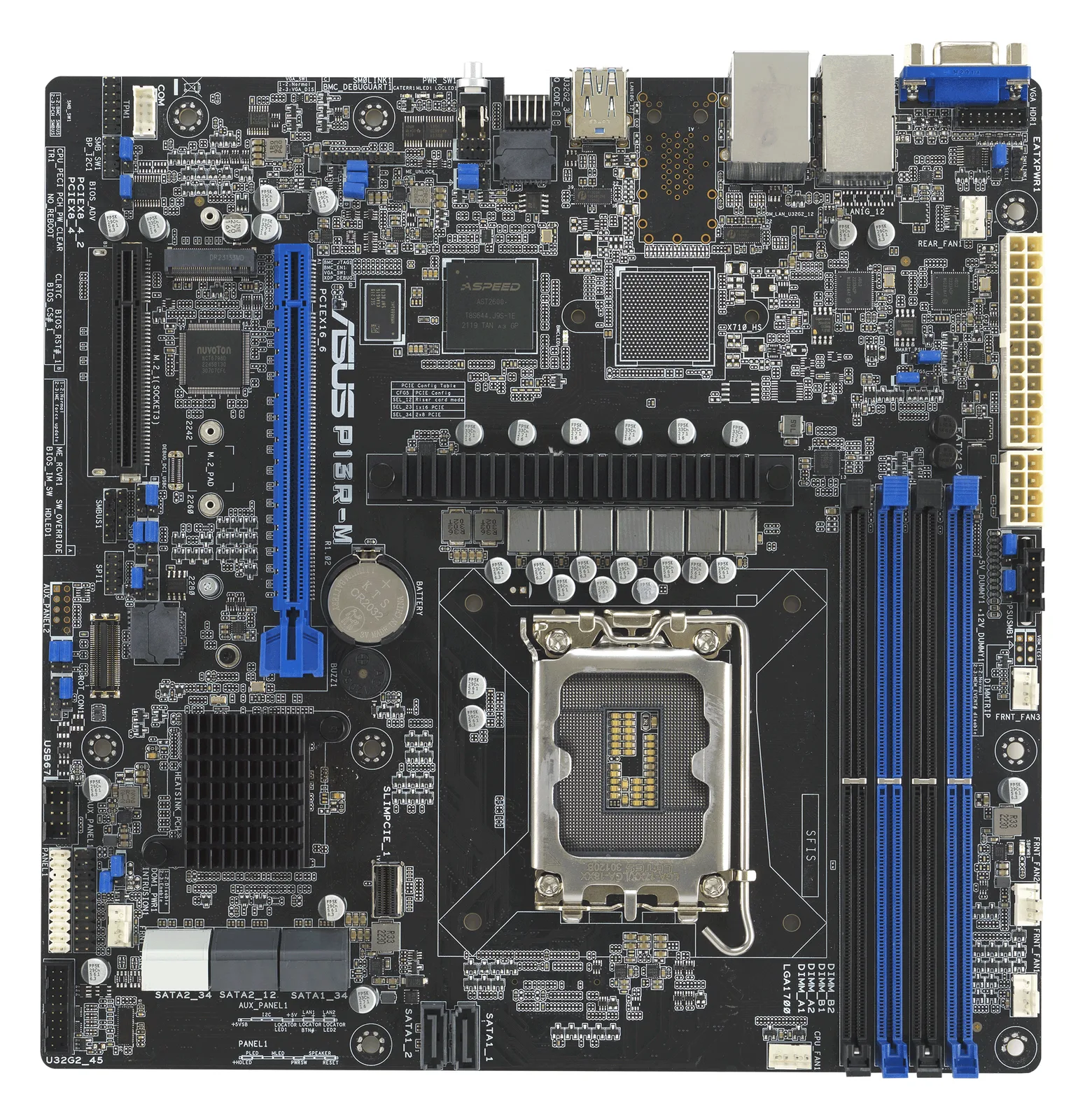 ASUS P13R-M - Motherboard - micro ATX - LGA1700-Sockel - C262 Chipsatz - USB 3.2 Gen 1, USB 3.2 Gen 2, Ansicht 2