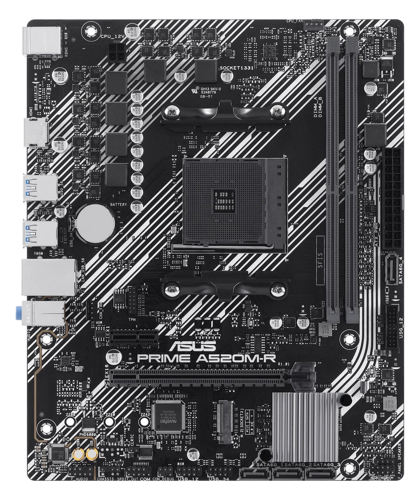 ASUS PRIME A520M-R - Motherboard - micro ATX - Socket AM4 - AMD A520 Chipsatz - USB 3.2 Gen 1 - Gigabit LAN