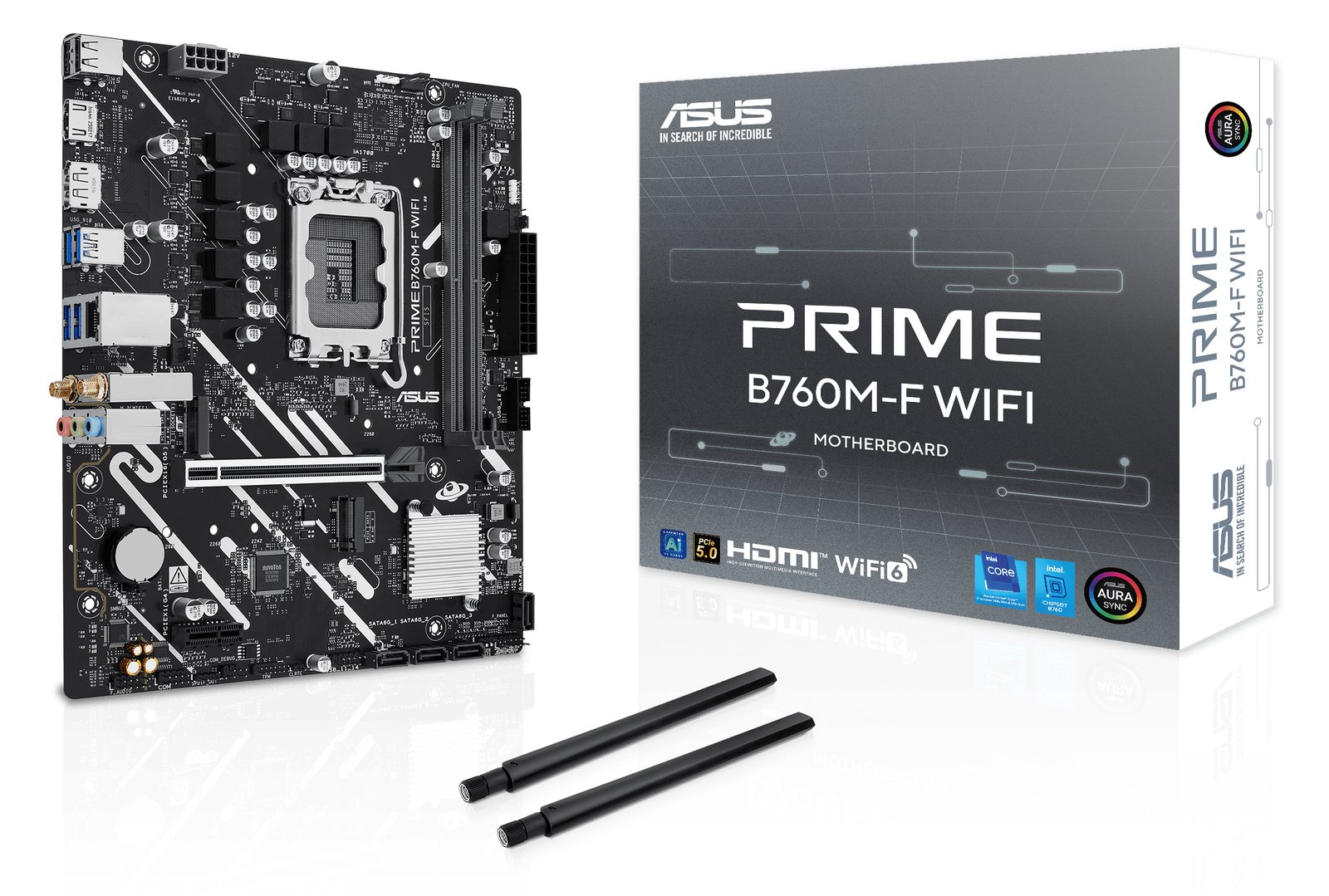 ASUS PRIME B760M-F WIFI - Motherboard - micro ATX - LGA1700 Sockel - B760 Chipsatz - Gigabit LAN, Wi-Fi 6, Bluetooth