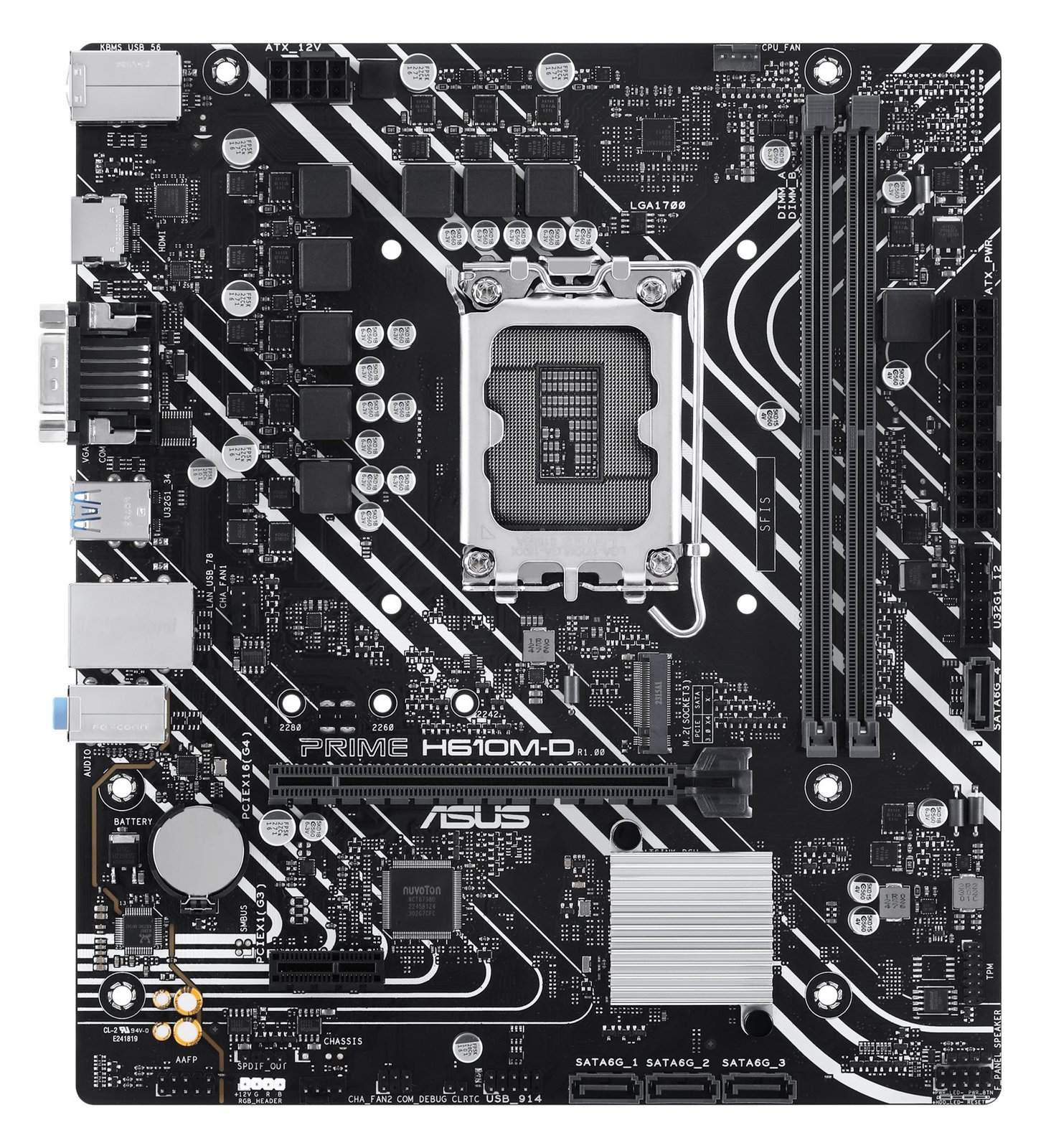 ASUS PRIME H610M-D - Motherboard - micro ATX - LGA1700-Sockel - H610 Chipsatz - USB 3.2 Gen 1 - Gigabit LAN