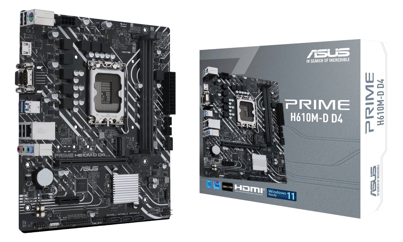 ASUS PRIME H610M-D D4 - Motherboard - micro ATX - LGA1700-Sockel - H610 Chipsatz - USB 3.2 Gen 1 - Gigabit LAN