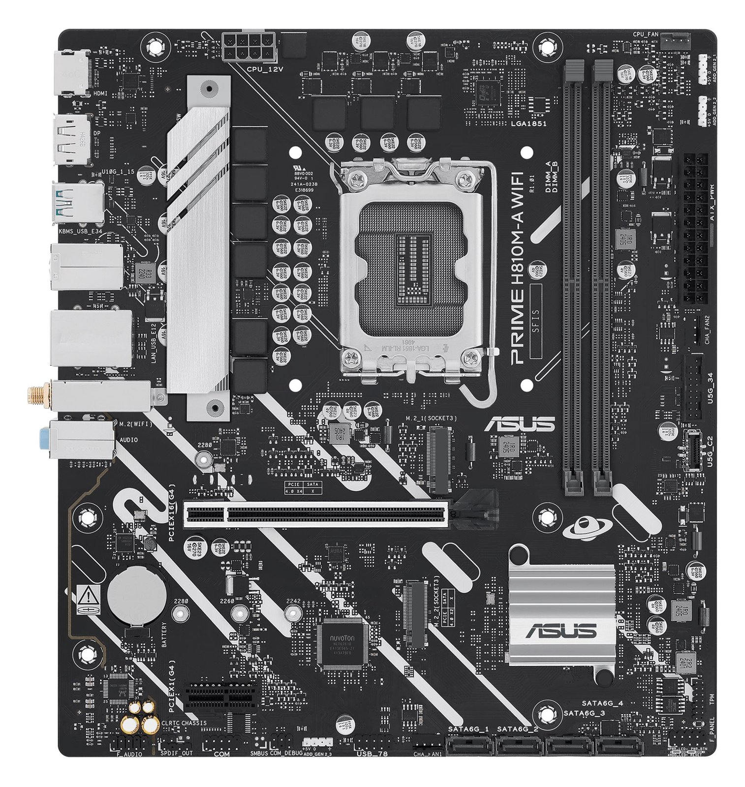 ASUS PRIME H810M-A WIFI - Motherboard - micro ATX - LGA1851-Sockel - H810 Chipsatz - Onboard-Grafik (CPU erforderlich)