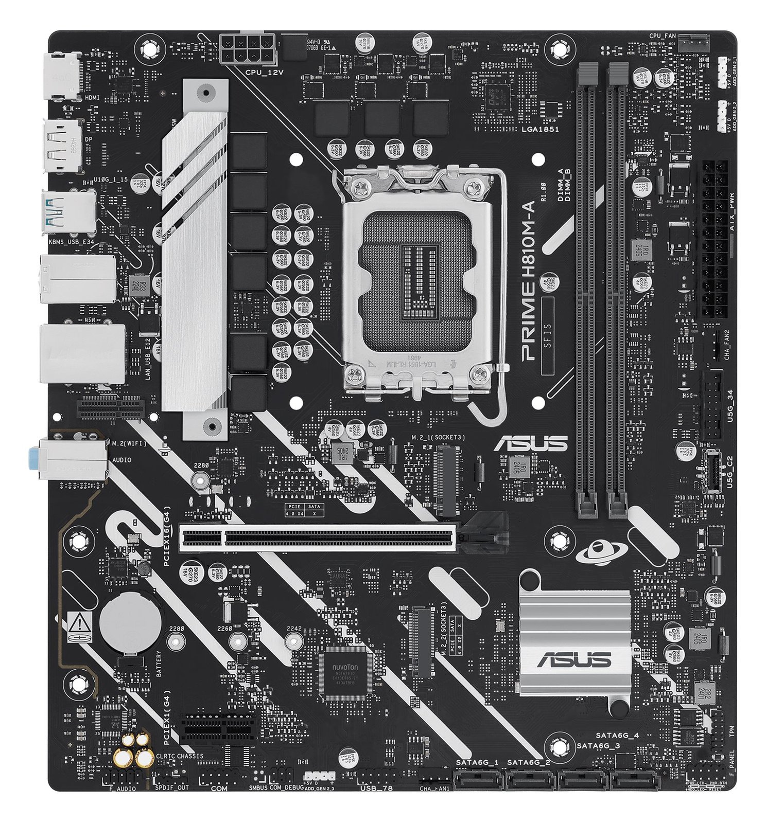 ASUS PRIME H810M-A-CSM - Motherboard - micro ATX - LGA1851-Sockel - H810 Chipsatz - Onboard-Grafik (CPU erforderlich)