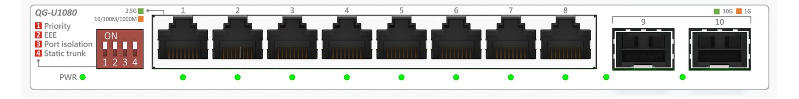 ASUS Qg-U1080 2.5G+ 10G SFP+ Switch - Switch - WLAN