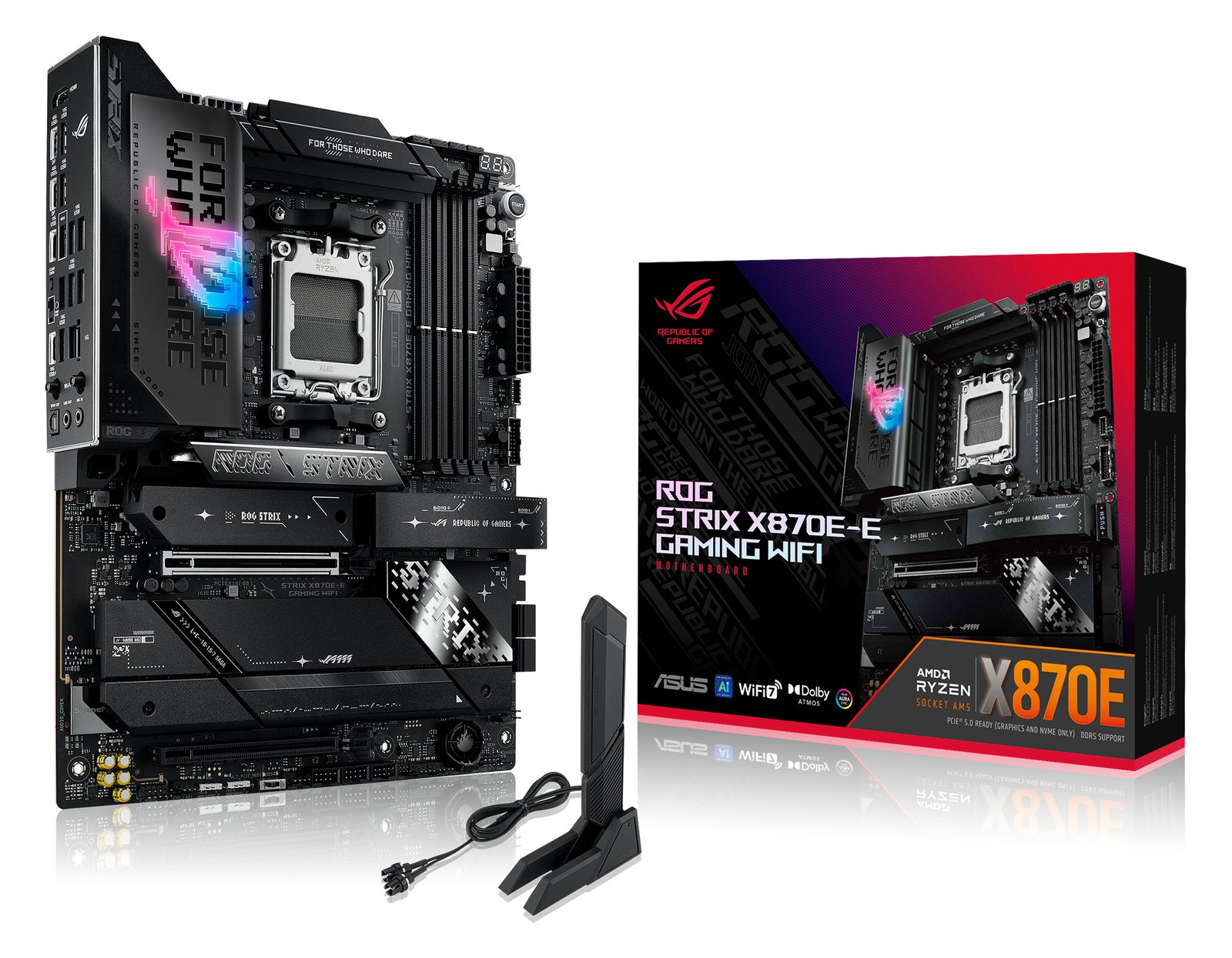 ASUS ROG STRIX X870E-E GAMING WIFI - Motherboard - ATX - Socket AM5 - AMD X870E Chipsatz - USB4, USB-C 3.2 Gen 2x2