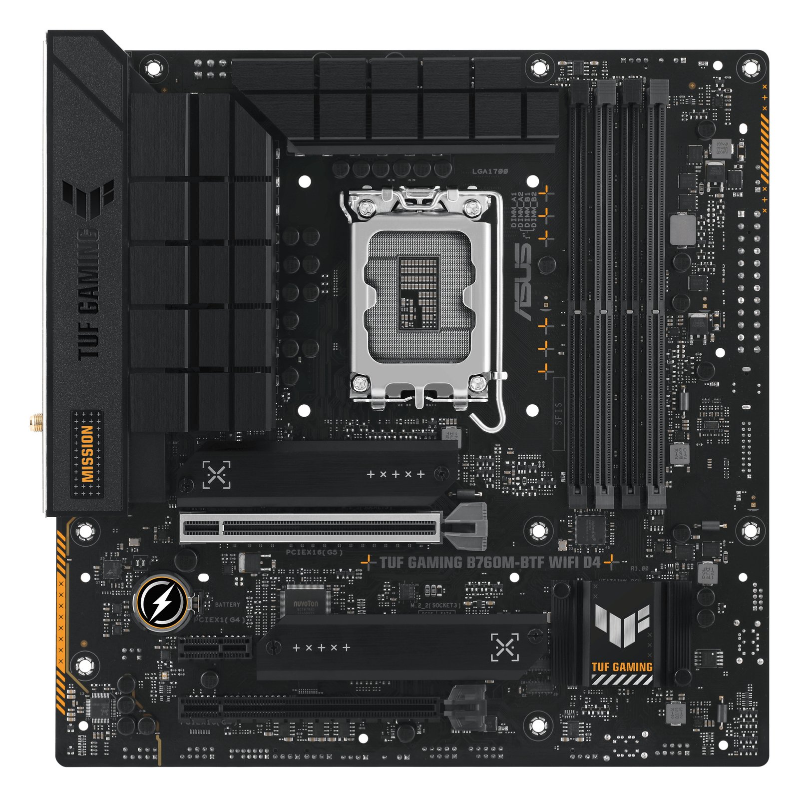 ASUS TUF GAMING B760M-BTF WIFI D4 - Motherboard - micro ATX - LGA1700-Sockel - B760 Chipsatz - (CPU erforderlich)