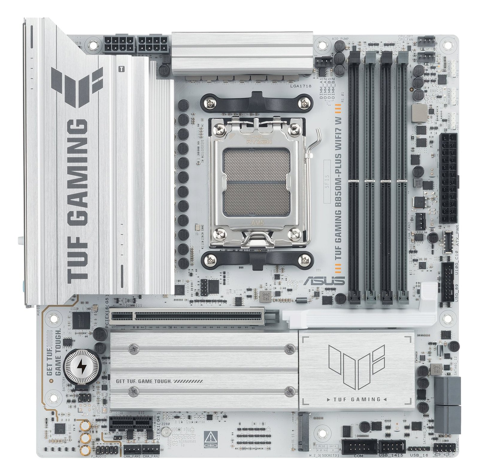 ASUS TUF GAMING B850M-PLUS WIFI7 W - Motherboard - micro ATX - Socket AM5 - AMD B850 Chipsatz - Bluetooth, 2.5 GB LAN